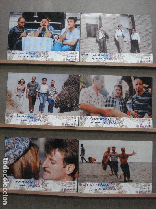 Cine: ABA92 TRES HOMBRES Y UNA PIERNA SET COMPLETO 6 FOTOCROMOS ORIGINAL ESTRENO