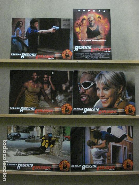 Cin&eacute;ma: ABA93 RESCATE EXPLOSIVO DENNIS RODMAN SET COMPLETO 6 FOTOCROMOS ORIGINAL ESTRENO