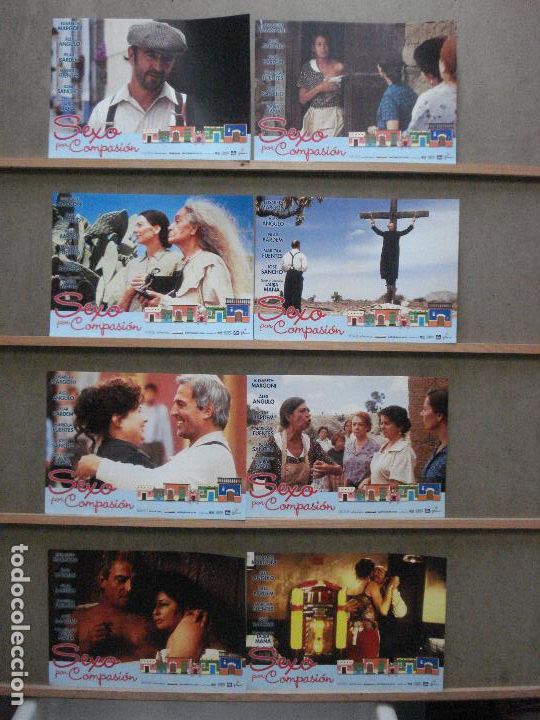 Cine: ABB06 SEXO POR COMPASION ELISABETH MARCONI ALEX ANGULO SET COMPLETO 8 FOTOCROMOS ORIGINAL ESTRENO
