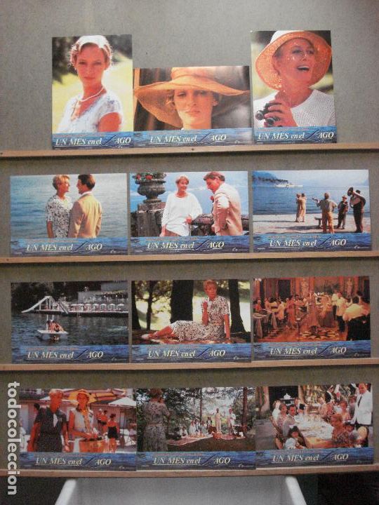 Cin&eacute;ma: ABB21 UN MES EN EL LAGO UMA THURMAN VANESSA REDGRAVE SET COMPLETO 12 FOTOCROMOS ORIGINAL ESTRENO