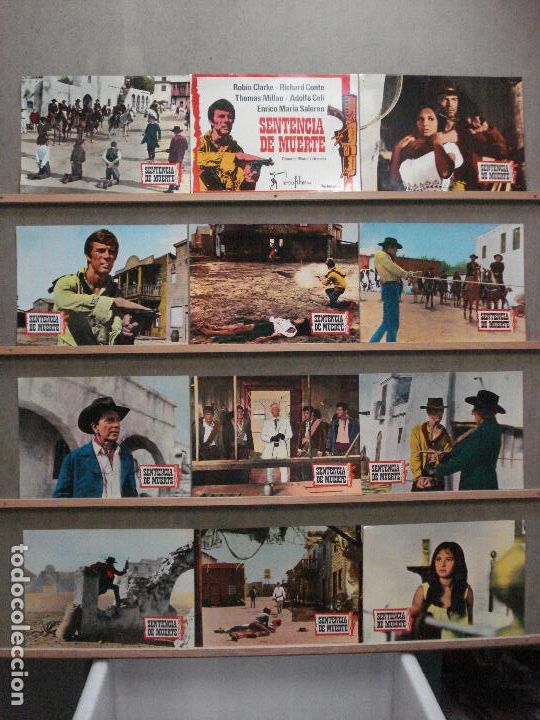 Cine: ABB33 SENTENCIA DE MUERTE TOMAS MILIAN SPAGHETTI SET COMPLETO 12 FOTOCROMOS ORIGINAL ESTRENO
