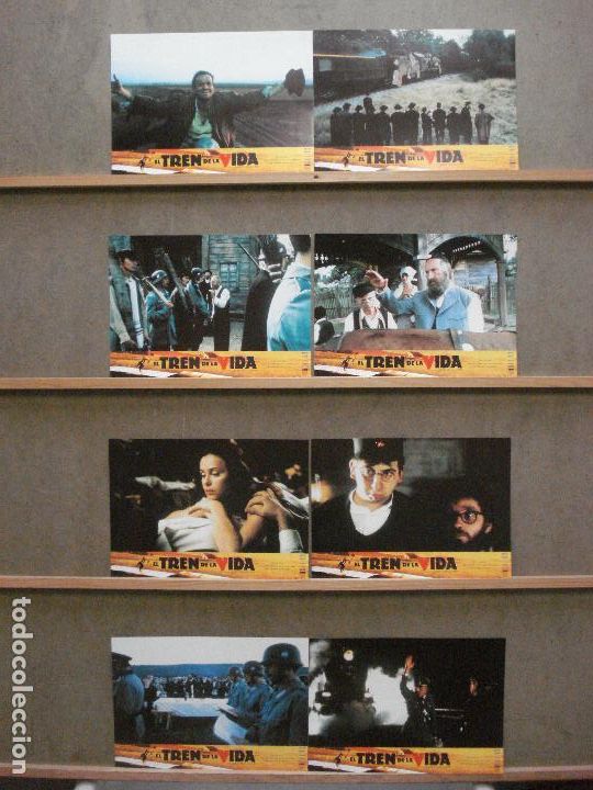 Cine: ABB72 EL TREN DE LA VIDA RADU MIHAILEANU SET COMPLETO 8 FOTOCROMOS ORIGINAL ESTRENO