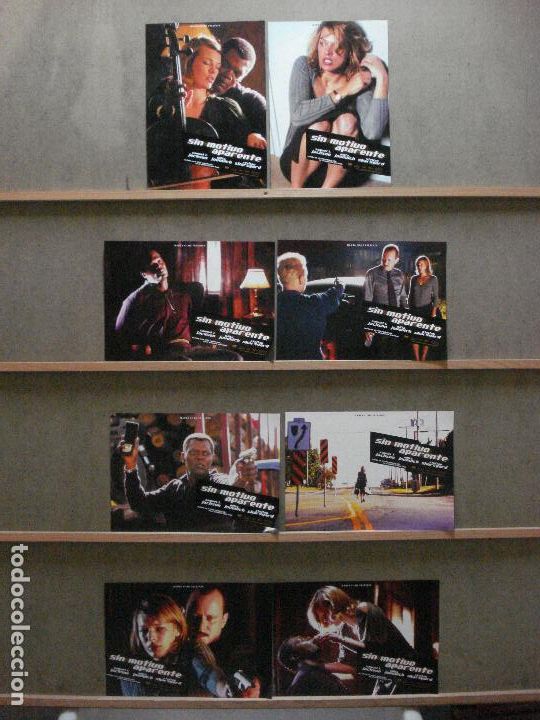 Cinema: ABB73 SIN MOTIVO APARENTE MILLA JOVOVICH SAMUEL L. JACKSON SET COMPLETO 8 FOTOCROMOS ORIG ESTRENO
