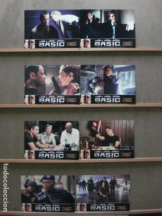 Cine: ABB78 BASIC JOHN TRAVOLTA CONNIE NIELSEN SAMUEL L JACKSON SET COMPLETO 8 FOTOCROMOS ORIGINAL ESTRENO