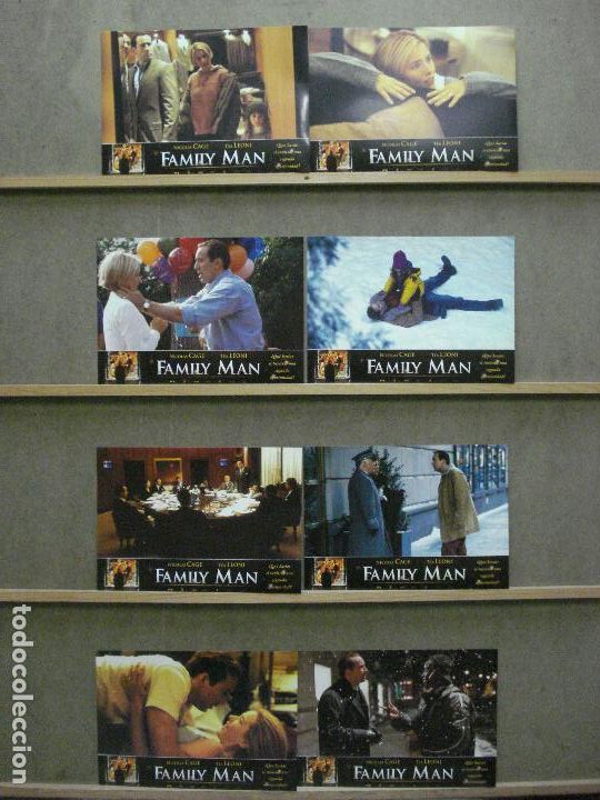 Kino: ABB81 FAMILY MAN NICOLAS CAGE TEA LEONI SET COMPLETO 8 FOTOCROMOS ORIGINAL ESTRENO