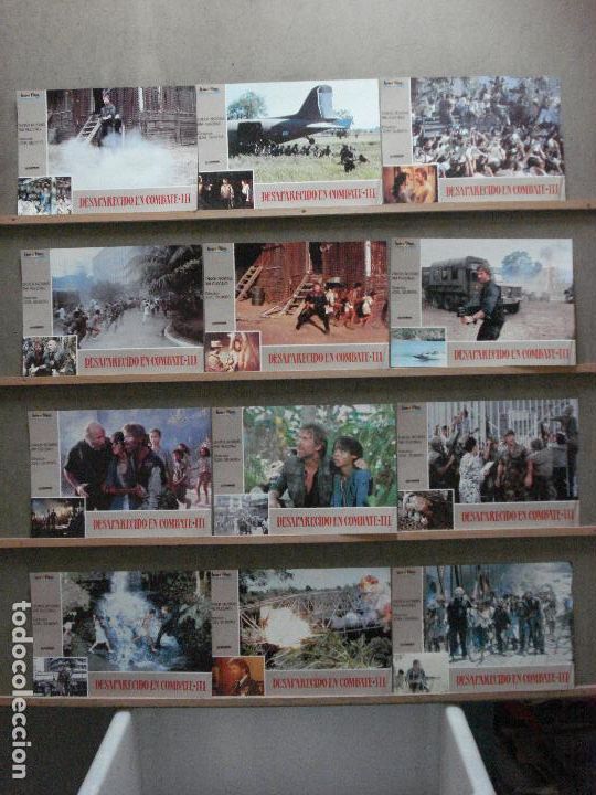 Cine: ABB94 DESAPARECIDO EN COMBATE 3 CHUCK NORRIS SET COMPLETO 12 FOTOCROMOS ORIGINAL ESTRENO
