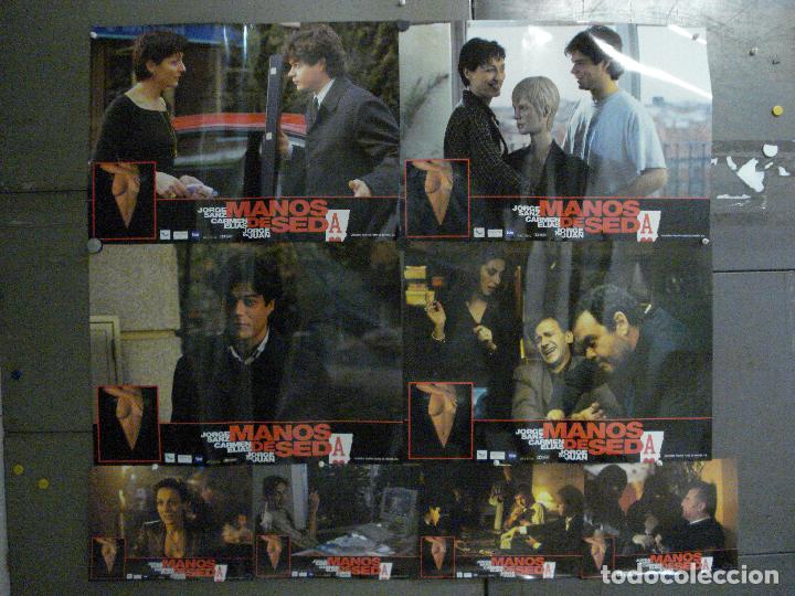 Cinema: ACI21 MANOS DE SEDA JORGE SANZ CARMEN ELIAS SET COMPLETO DE 8 FOTOCROMOS ORIGINAL ESTRENO