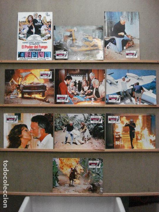 Cine: ABC19 EL PODER DEL FUEGO SOFIA LOREN JAMES COBURN SET 10 FOTOCROMOS ORIGINAL ESTRENO