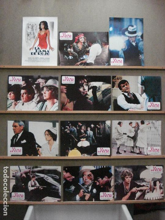 Cinema: ABC20 LA DAMA DE ROJO PAMELA SUE MARTIN SET COMPLETO 12 FOTOCROMOS ORIGINAL ESTRENO