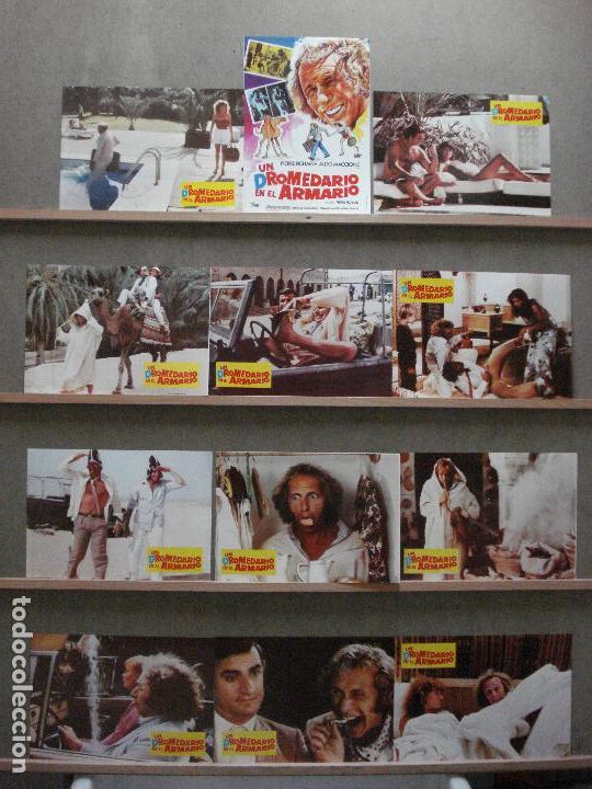 Cine: ABC61 UN DROMEDARIO EN EL ARMARIO PIERRE RICHARD SET COMPLETO 12 FOTOCROMOS ORIGINAL ESTRENO