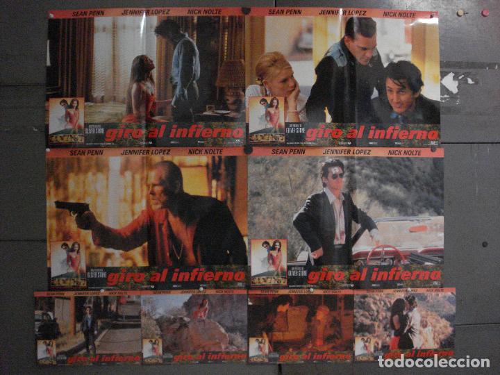 Cine: ABD09 GIRO AL INFIERNO JENNIFER LOPEZ SEAN PENN OLIVER STONE SET COMPLETO 8 FOTOCROMOS ORIG ESTRENO