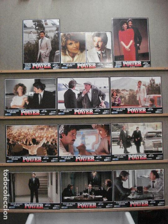 Cin&eacute;ma: ABD53 POWER RICHARD GERE JULIE CHRISTIE GENE HACKMAN SET COMPLETO 12 FOTOCROMOS ORIGINAL ESTRENO