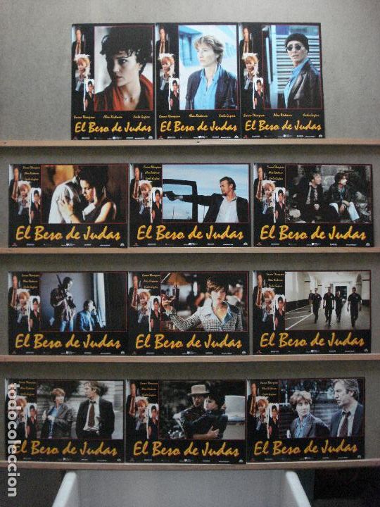 Cin&eacute;ma: ABD66 EL BESO DE JUDAS ALAN RICKMAN EMMA THOMPSON SET COMPLETO 12 FOTOCROMOS ORIGINAL ESTRENO
