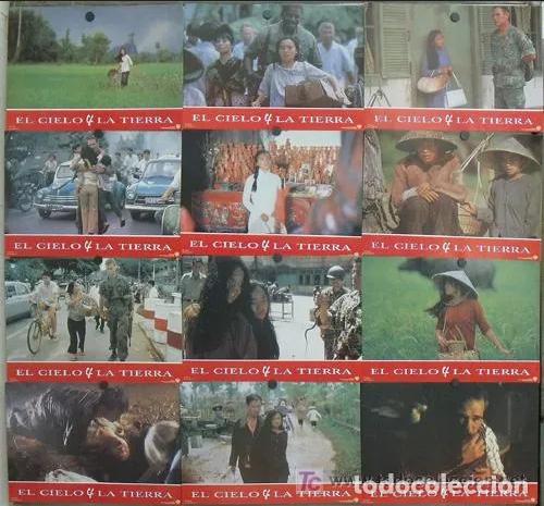 Cine: ABE48 EL CIELO Y LA TIERRA OLIVER STONE TOMMY LEE JONES JOAN CHEN SET 12 FOTOCROMOS ORIGINAL ESTRENO