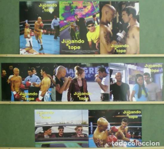 Kino: ABE72 JUGANDO A TOPE ANTONIO BANDERAS BOXEO SET COMPLETO 8 FOTOCROMOS ORIGINAL ESTRENO