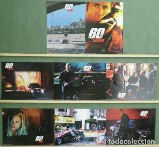 Cine: ABE77 60 SEGUNDOS ANGELINA JOLIE NICOLAS CAGE SET COMPLETO 8 FOTOCROMOS ORIGINAL ESTRENO