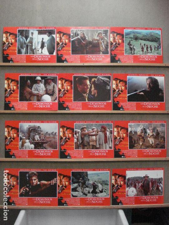 Cinema: ABF14 LOS DEMONIOS DE LA NOCHE MICHAEL DOUGLAS VAL KILMER SET COMPLETO 12 FOTOCROMOS ORIG ESTRENO