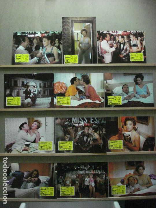 Cinema: ABF30 DORMIR Y LIGAR TODO ES EMPEZAR ALFREDO LANDA SET COMPLETO 12 FOTOCROMOS ORIGINAL ESTRENO