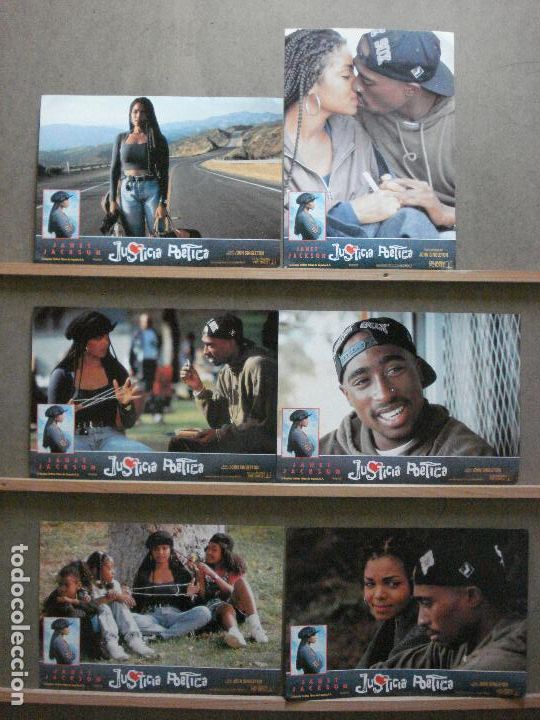 Cine: ABF40 JUSTICIA POETICA JANET JACKSON SET COMPLETO 6 FOTOCROMOS ORIGINAL ESTRENO