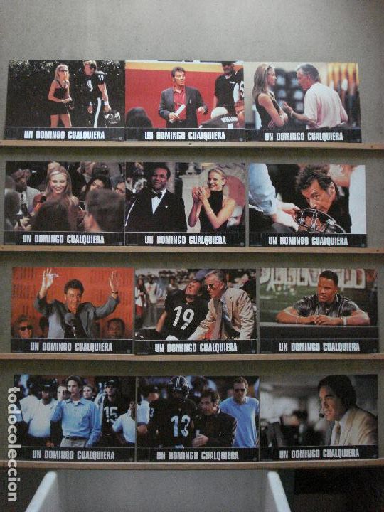 Cine: ABF47 UN DOMINGO CUALQUIERA AL PACINO CAMERON DIAZ OLIVER STONE SET COMPLETO 12 FOTOCROMOS ORIGINAL