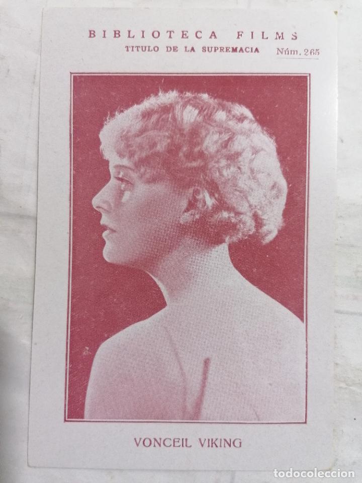 Cine: TARJETA VONCEIL VIKING, BIBLIOTECA FILMS, N&ordm; 265, A&Ntilde;OS 30, MEDIDAS 9,5 X 14,5 CM