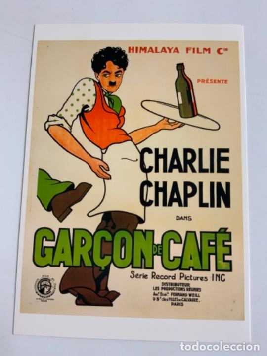 Cine: Antigua postal de CHARLIE CHAPLIN - GAR&Ccedil;ON DE CAF&Eacute;. Mide unos 15x10,5cm. IMPECABLE.