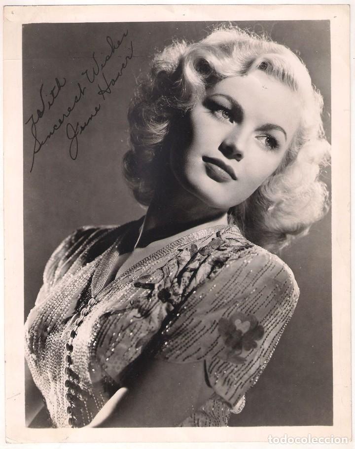 Cine: F11366D JUNE HAVER AUTOGRAFO CON FIRMA IMPRESA FOTO B/N ORIGINAL AMERICANA