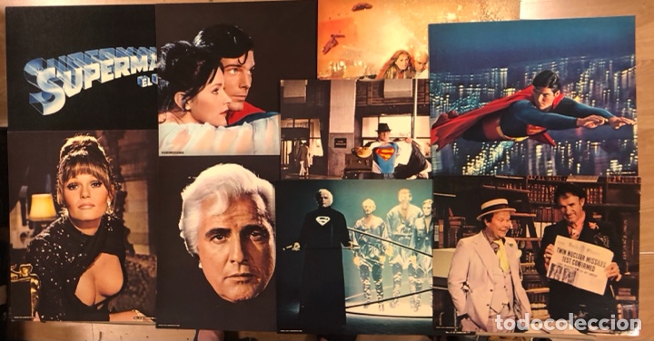 SUPERMAN EL FILM (DC COMICS WARNER ESPAÑOLA 1978). SOBRE ORIGINAL CON 9 FOTOCROMOS (Cine - Fotos, Fotocromos y Postales de Películas)