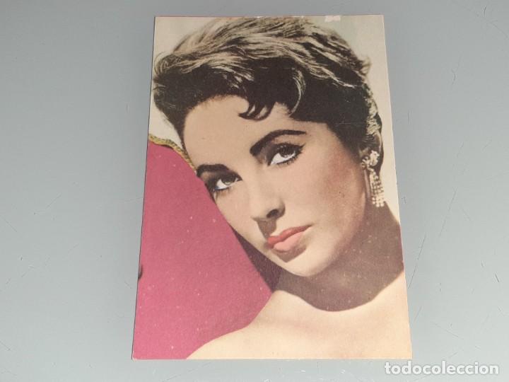 Cine: ANTIGUA POSTAL FICHA N&ordm; 193 DE LA ACTRIZ LIZZ ELIZABETH TAYLOR POSTAL OSCARCOLOR BERGAS A&Ntilde;O 1964