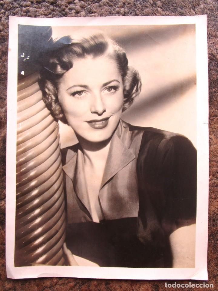 Cinema: antigua foto fotografia grande eleonor parker 24 cm x 18,3 cm