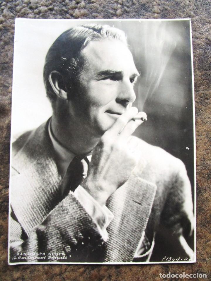 Cinema: antigua foto fotografia grande randolph scott 23 cm x 17 cm