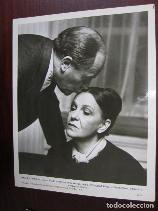 Cine: interiores interiors - foto original b/n - e g marshall geraldine page woody allen film