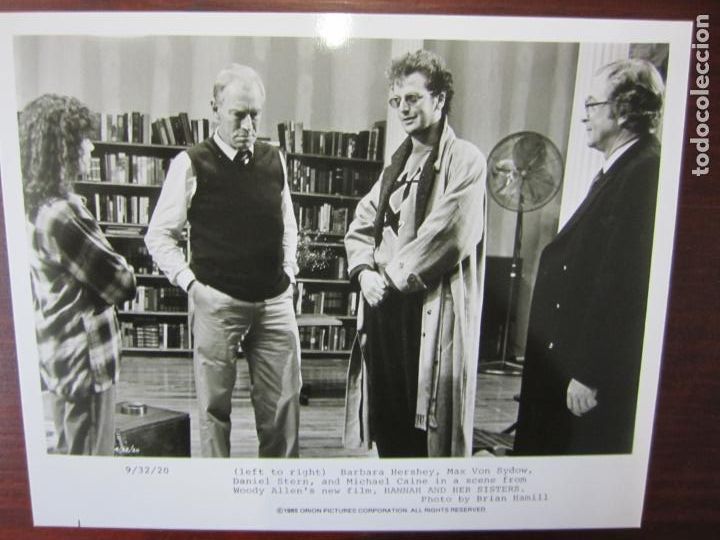 Cine: hannah y sus hermanas - foto original b/n - max von sydow michael caine woody allen film