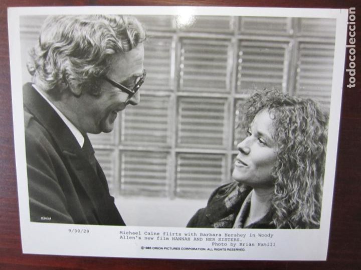 Cine: hannah y sus hermanas - foto original b/n - michael caine barbara hersey woody allen film