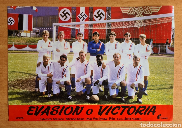 Cine: 23'3x33cms Cartel Cine Pel&iacute;cula Evasi&oacute;n o Victoria - F&uacute;tbol Pel&eacute; Stallone Caine Houston - Esv&aacute;sticas
