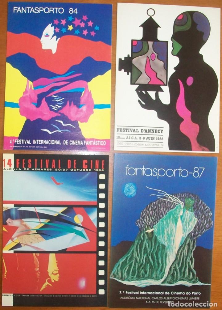 Cine: Lote 4 postales Festivales de Cine: Fantasporto (Portugal), Annecy (Francia) y Alcal&aacute; de Henares
