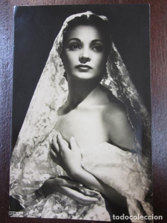 Cine: carmen sevilla - postal original b/n - traje novia