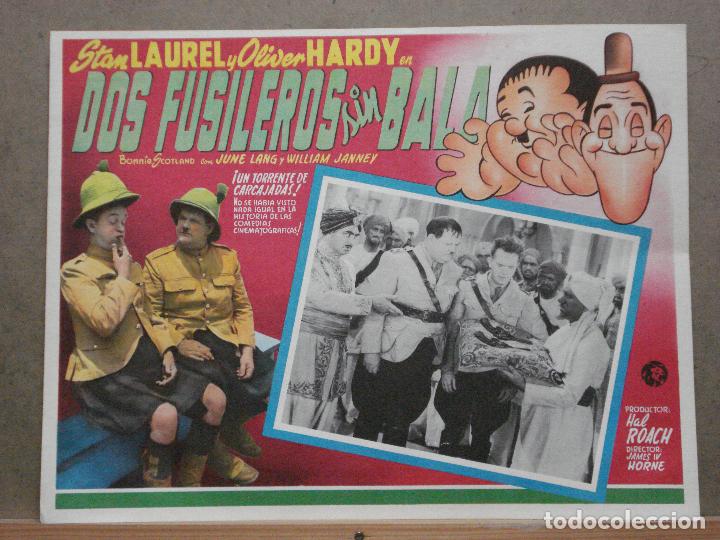 Cine: ABJ81 DOS FUSILEROS SIN BALA STAN LAUREL OLIVER HARDY LOBBY CARD ORIGINAL MEJICANO