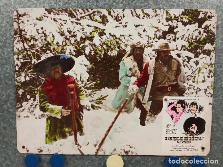 Cine: El m&aacute;s fabuloso golpe del Far-West Mark Edwards, Fernando Sancho, Carmen Sevilla FOTOCROMO DE CARTON