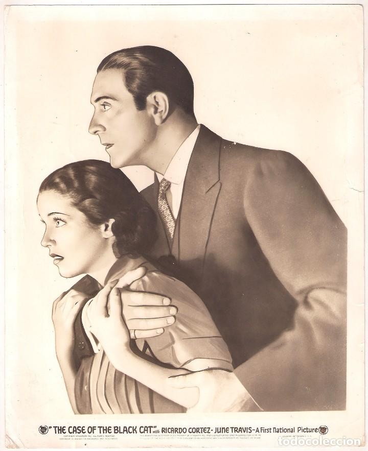 Cinema: F11238D RICARDO CORTEZ JUNE TRAVIS THE CASE OF THE BLACK CAT FOTO B/N ORIGINAL AMERICANA