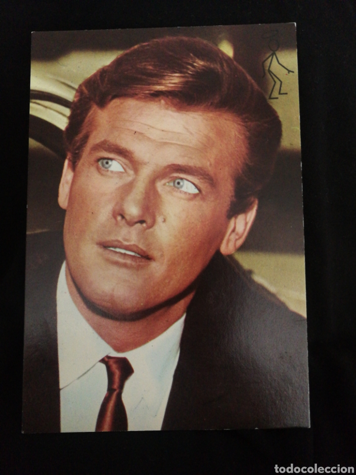 Cine: ROGER MOORE, ANTIGUA POSTAL CIRCULADA, &Ntilde;Z