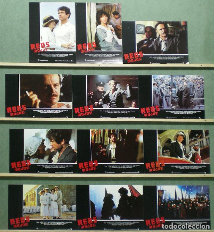 Cinema: SCDO 277 ROJOS REDS WARREN BEATTY DIANE KEATON JACK NICHOLSON SET COMPLET 12 FOTOCROMOS ORIG ESTRENO
