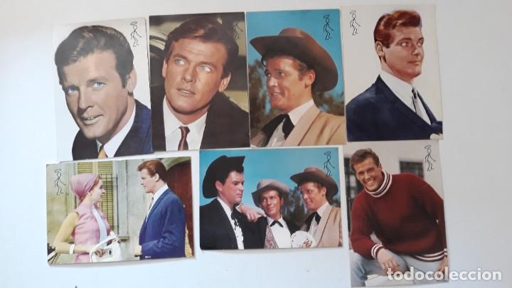 Cine: LOTE 7 POSTALES DIFERENTES. ROGER MOORE (SERIE TV EL SANTO). POSTAL OSCARCOLOR. Sin circular A&ntilde;os 60