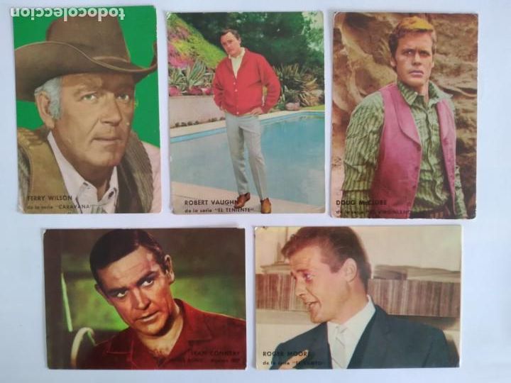 Kino: LOTE 15 CROMOS ARTISTAS ESTRELLAS DEL CINE DAVID JANSSEN SEAN CONERY RITA PAVONE RV