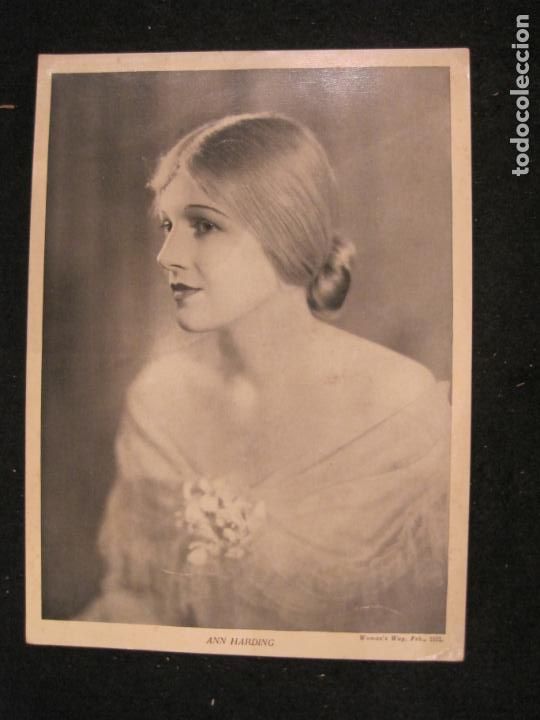 Cine: ANN HARDING-FOTOGRAFIA ANTIGUA GRANDE-VER FOTOS-(K-4238)