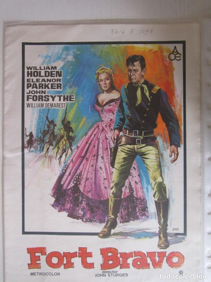 Kino: CARTEL GIA DE CINE DE 20X30 DE FORT BRAVO CON W. HOLDEN Y ELEANOR PARKER DE JOHN STRUGES