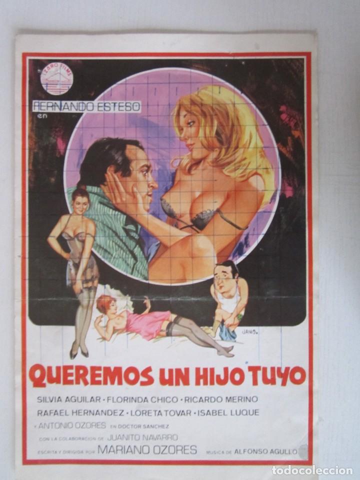 Cine: CARTEL GUIA DE CINE DE 20X30 QUEREMOS UN HIJO TUYO CON FERNANDO ESTESO Y SIVIA AGUILAR