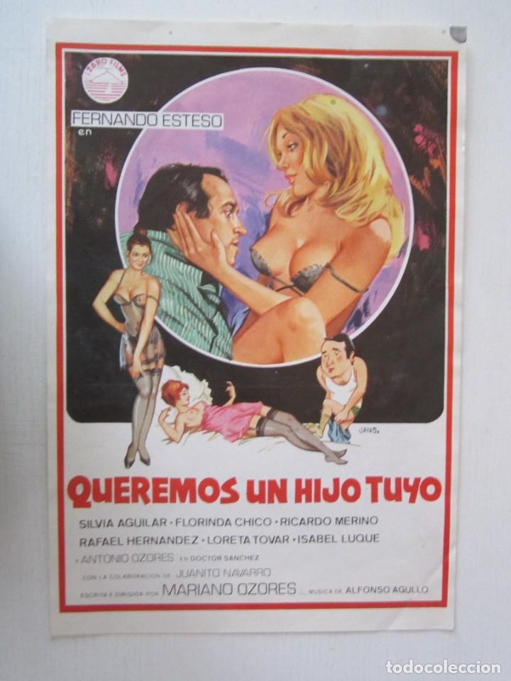 Cine: CARTEL GUIA DE CINE DE 20X30 QUEREMOS UN HIJO TUYO CON FERNANDO ESTESO Y SIVIA AGUILAR