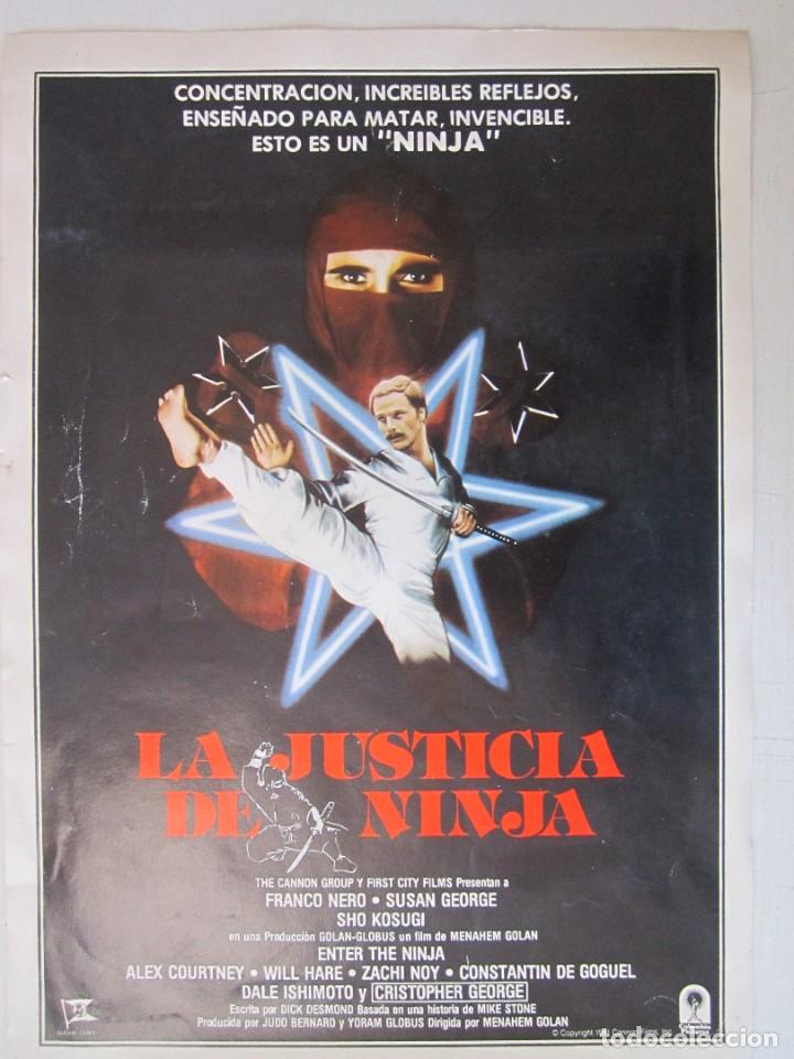 Cine: CARTEL GUIA DE 20X30 LA JUSTICIA NINJA CON FRANCO NERO Y SUSAN YORK