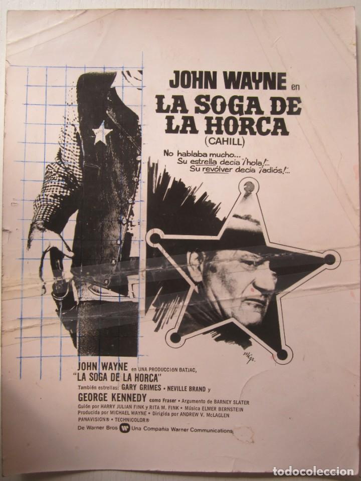 Cine: FOTO CARTEL DE 18X24 LA SOGA DE LA HORCA USA 1973 CON JOHN WAYNE Y GEOGE KENEDY